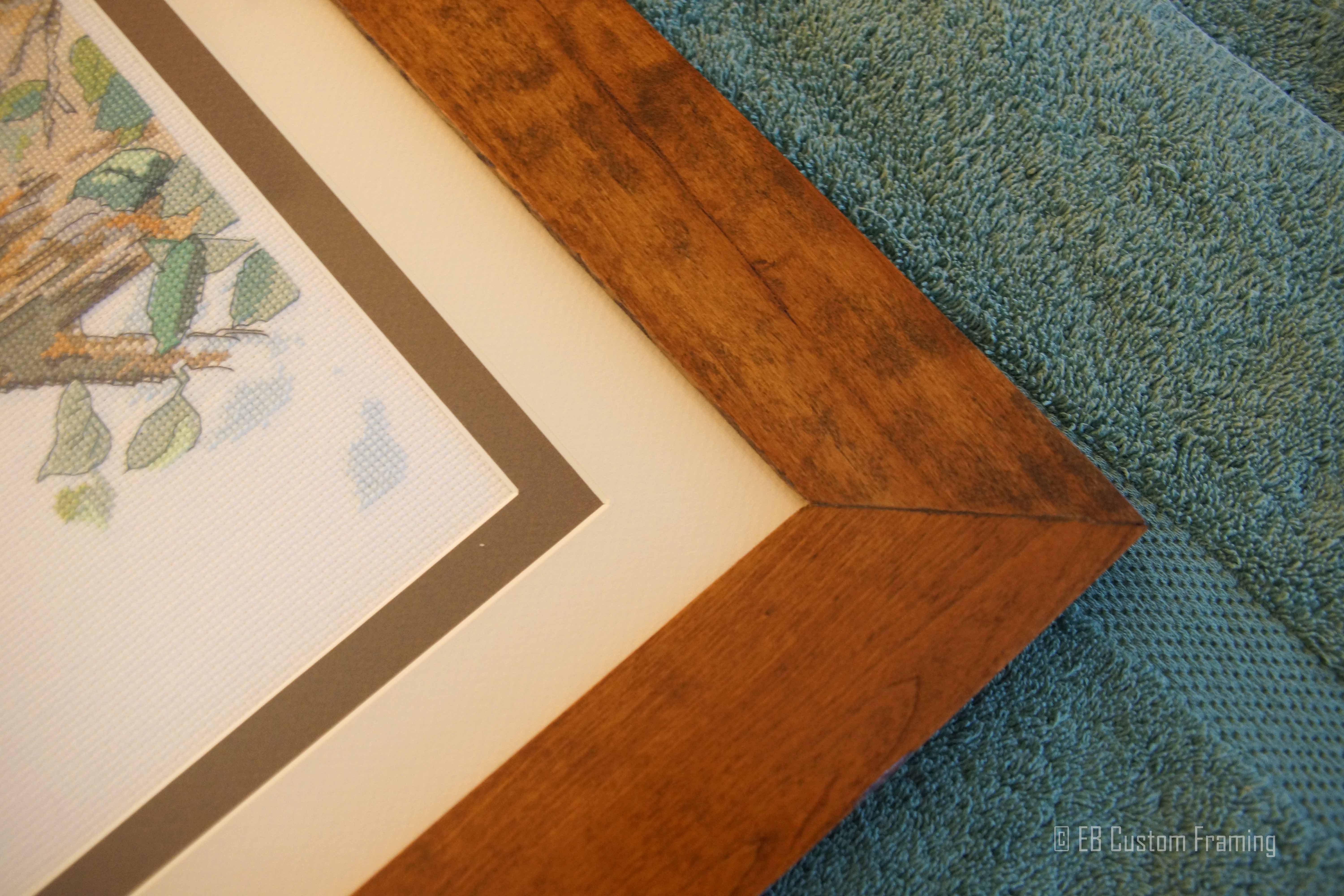 closeup of hand made frame