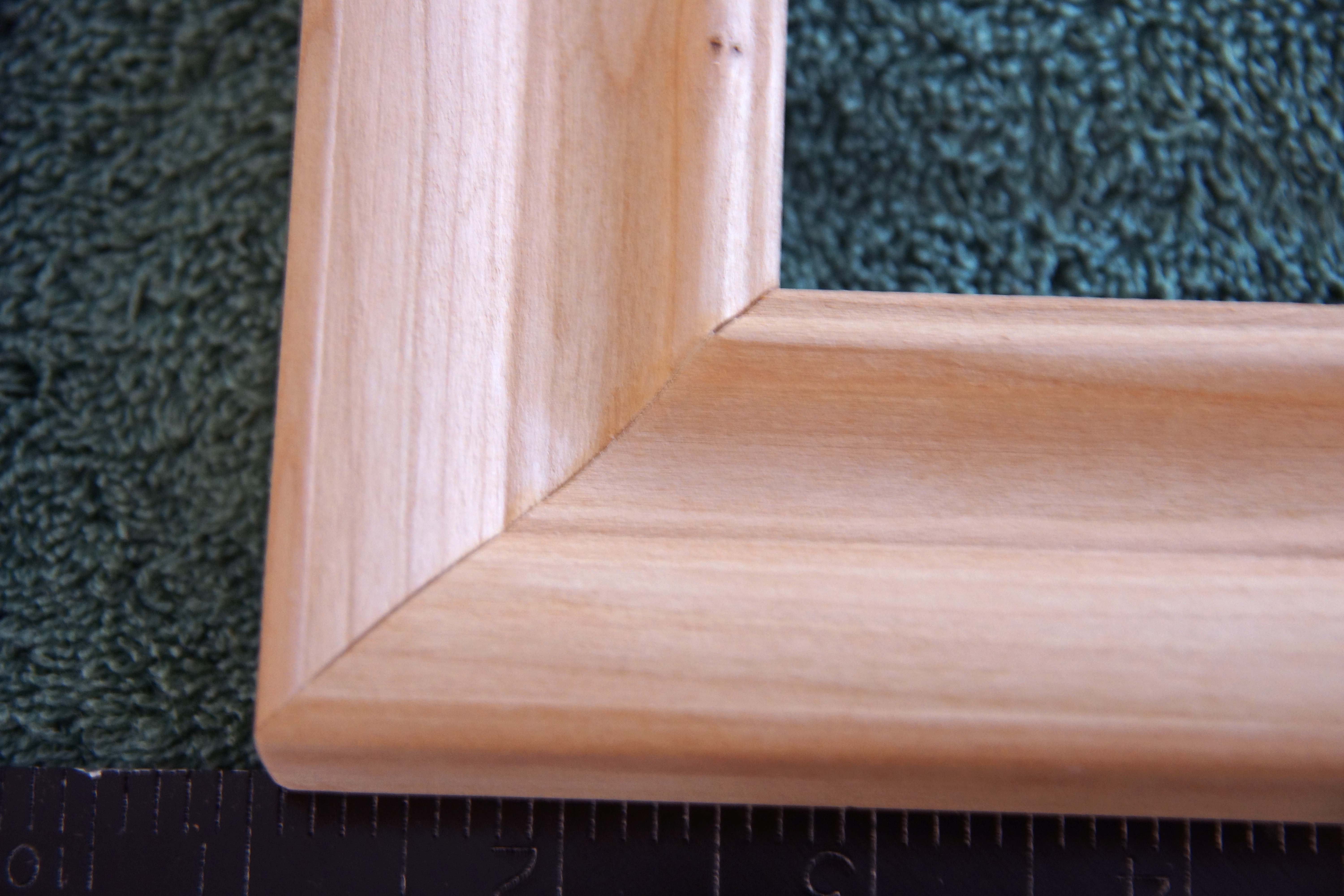 closeup of unstained cherry frame