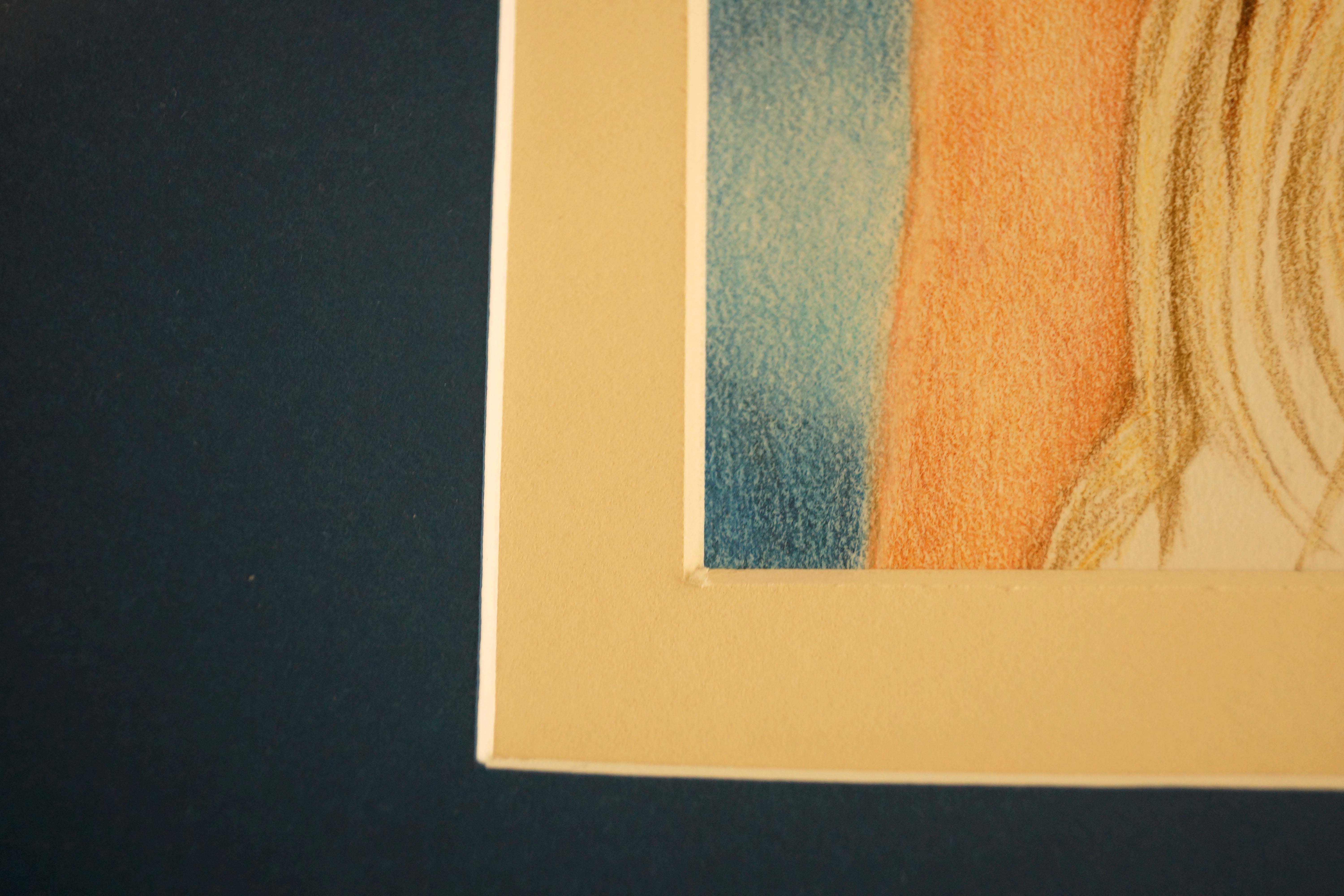 closeup of watercolor matframe