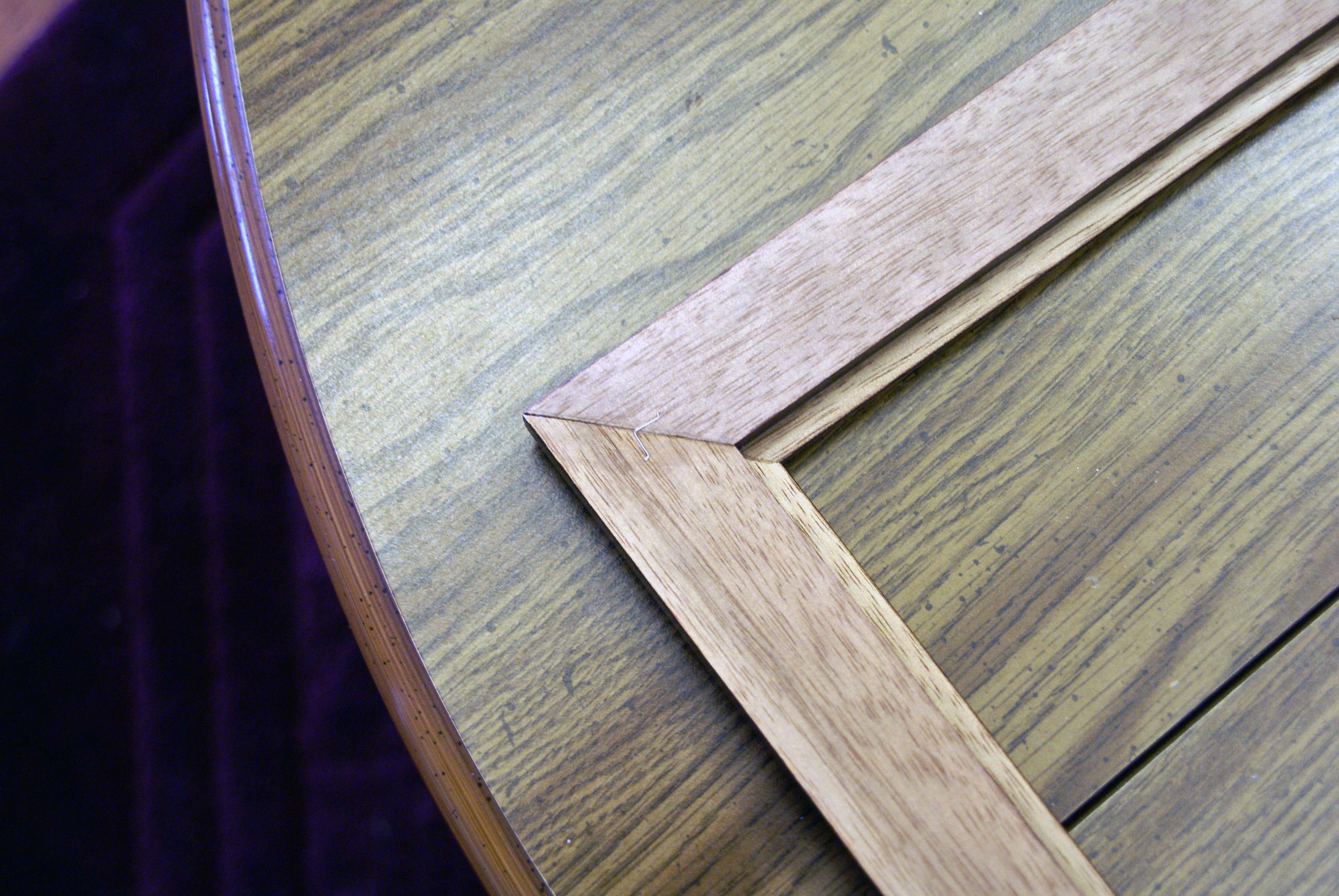 reverse side of frame